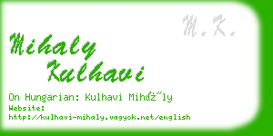 mihaly kulhavi business card